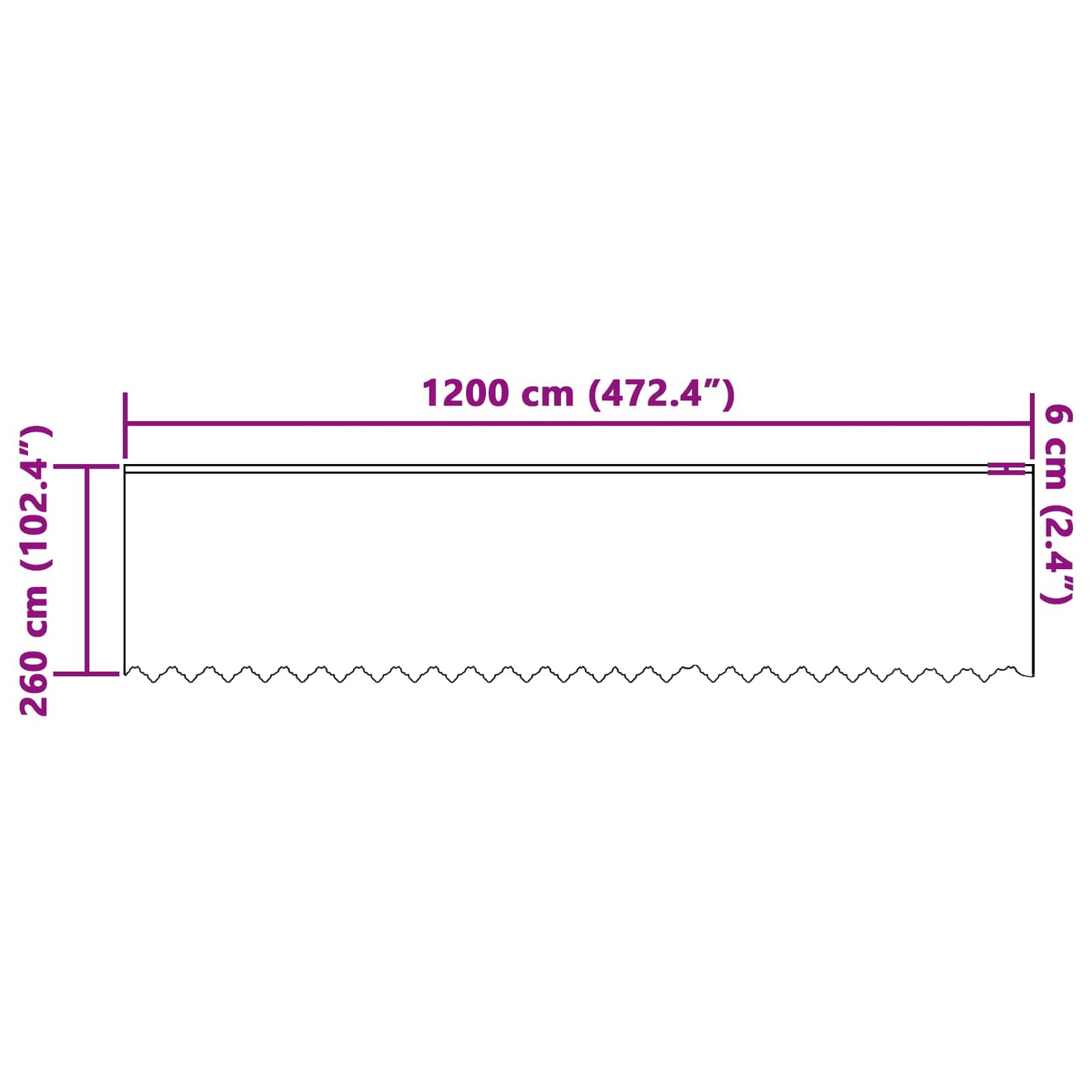 vidaXL Κουρτίνα Δαντέλας με κουρτίνες Λευκό 260 x 1200 εκ Πολυεστέρας