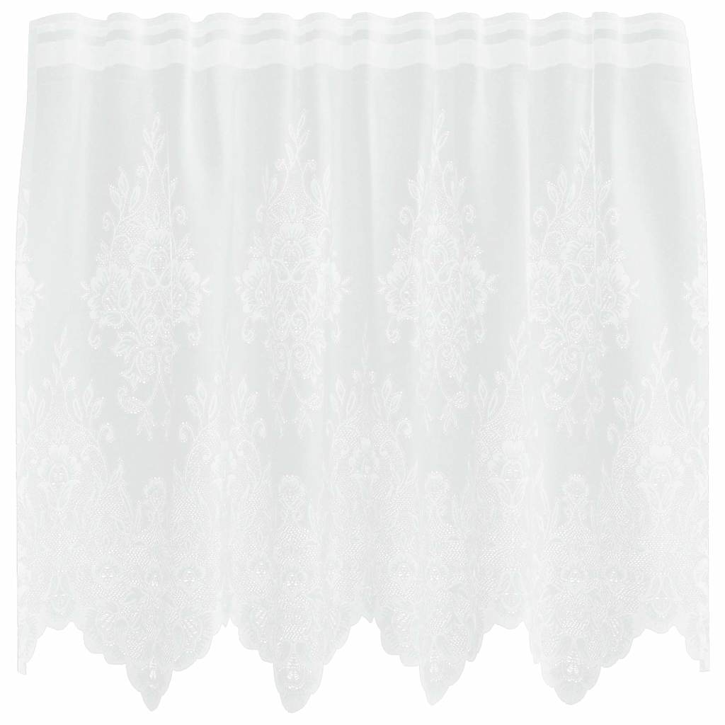 vidaXL Κουρτίνες με κουρτίνες Floral Λευκό 150 x 100 cm Πολυεστέρας