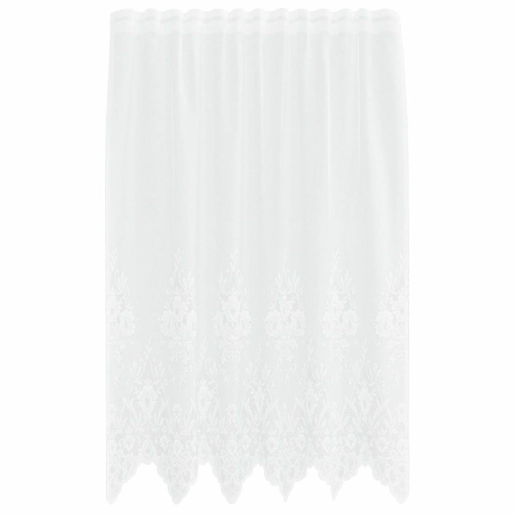 vidaXL Κουρτίνες με κουρτίνες Floral Λευκό 150 x 140 εκ. Πολυεστέρας