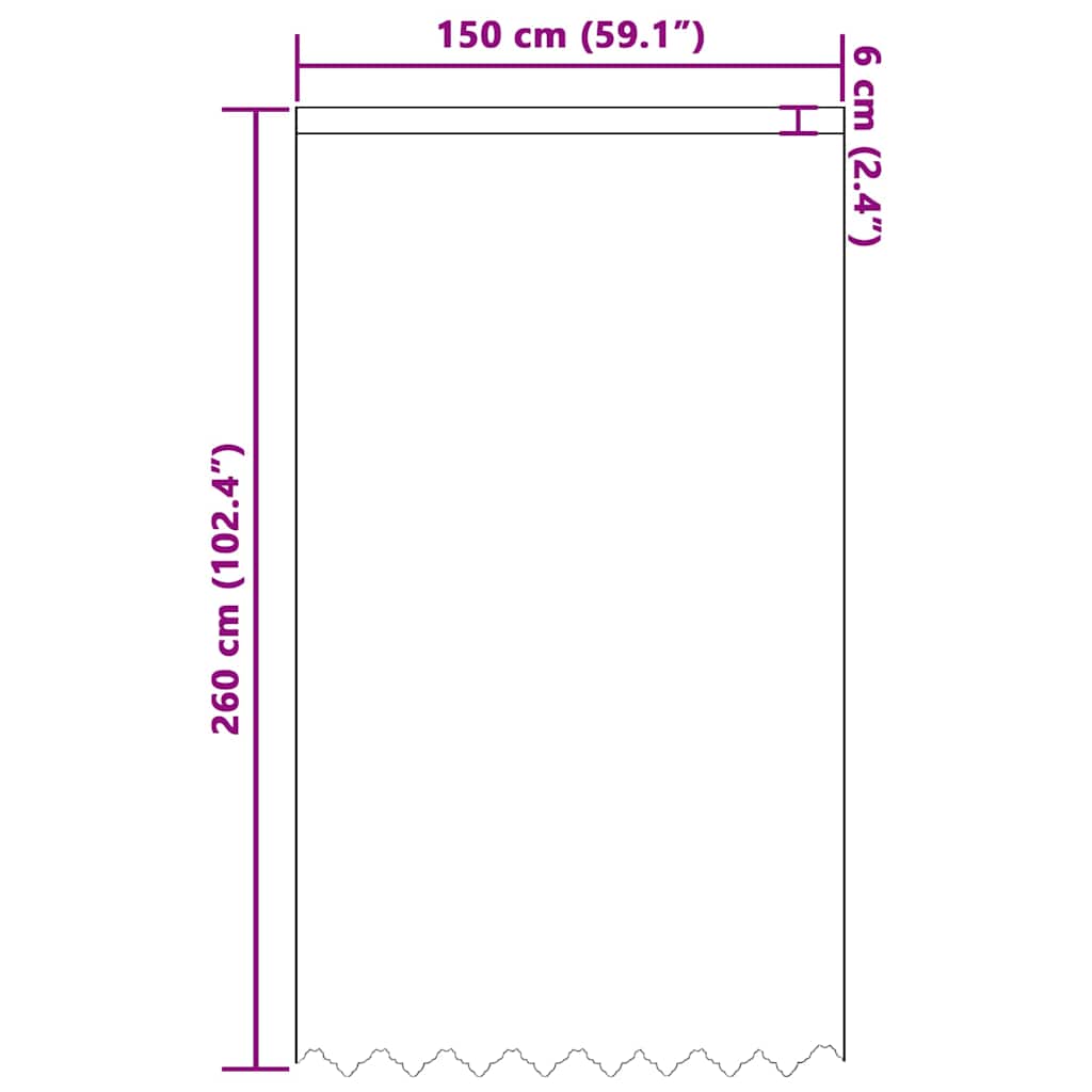 vidaXL Κουρτίνες με κουρτίνες Λευκό 150 x 260 εκ. Πολυεστέρας