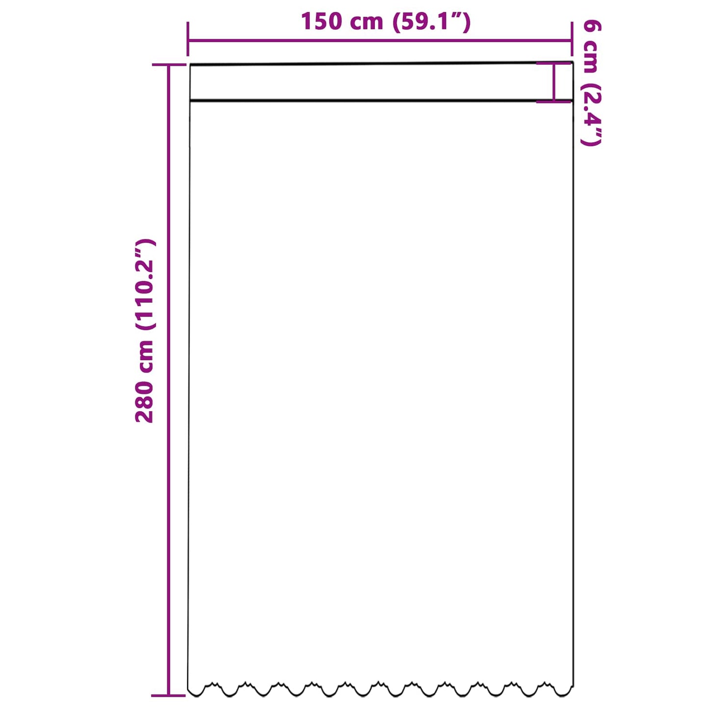 vidaXL Κουρτίνα Δαντέλας Λευκό 280 x 150 εκ Πολυεστέρας