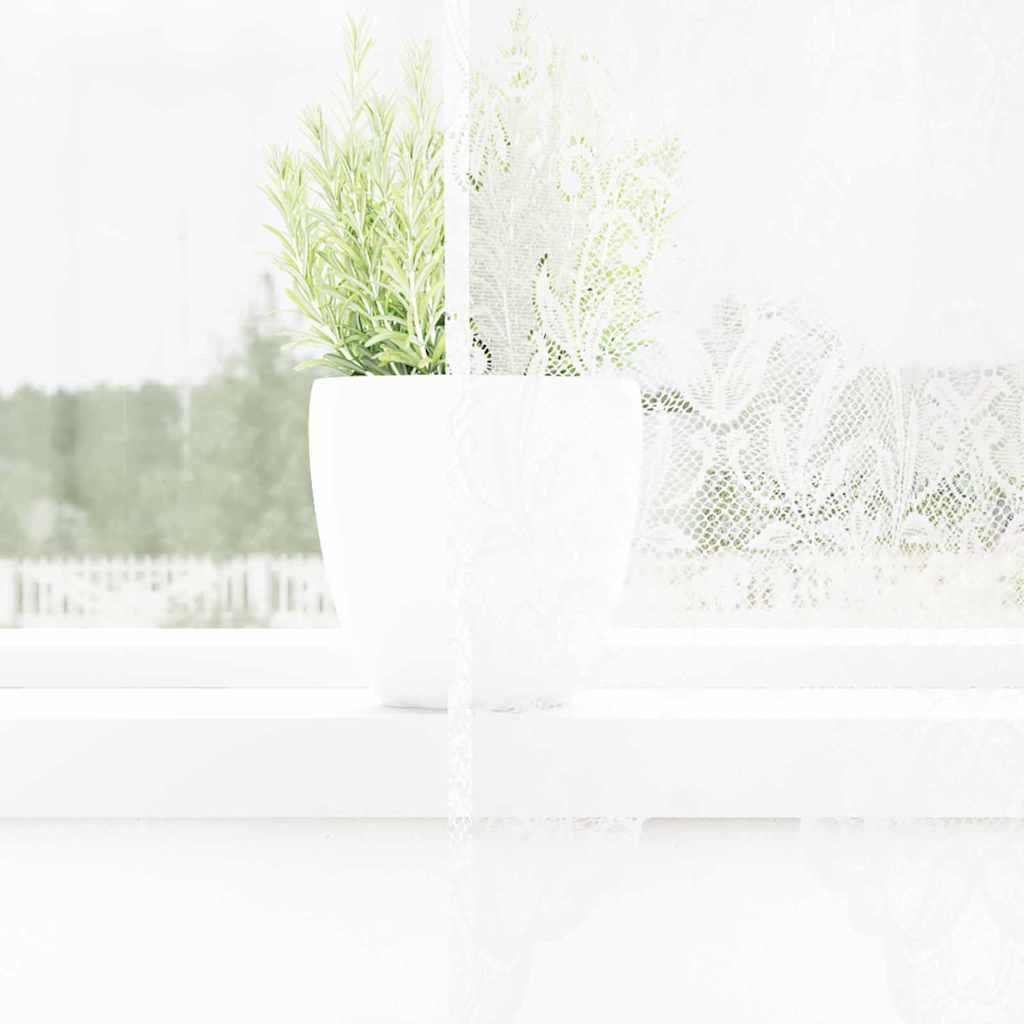vidaXL Κουρτίνες με κουρτίνες Floral Λευκό 200 x 240 cm Πολυεστέρας