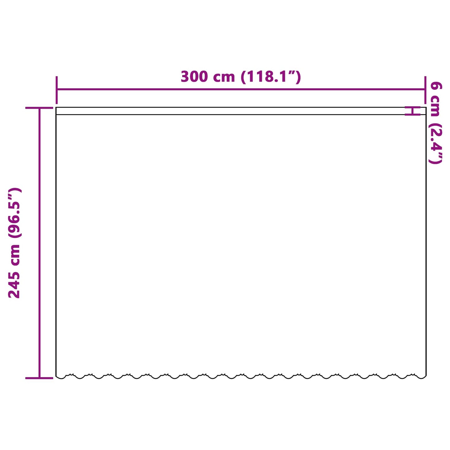 vidaXL Κουρτίνα Δαντέλας Λευκό 300 x 245 cm Πολυεστέρας