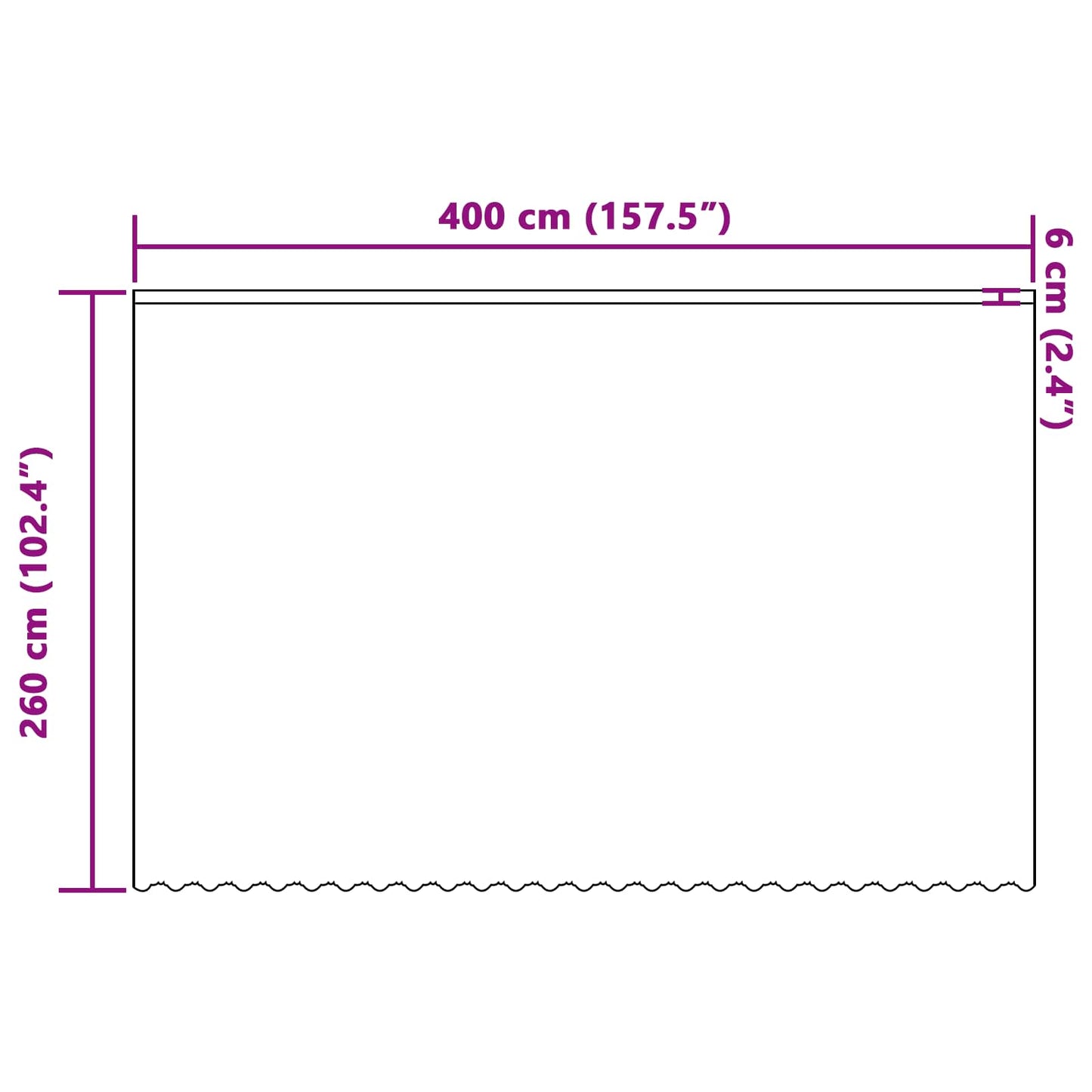 vidaXL Κουρτίνα Δαντέλας Λευκό 260 x 400 εκ Πολυεστέρας