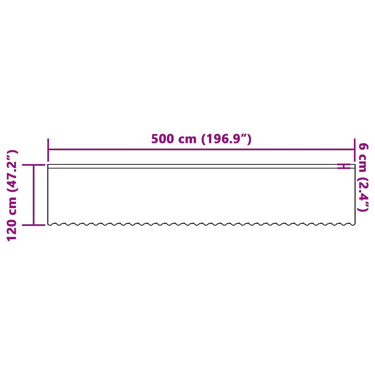 vidaXL Κουρτίνα Δαντέλας με κουρτίνες Λευκό 500 x 120 cm Πολυεστέρας