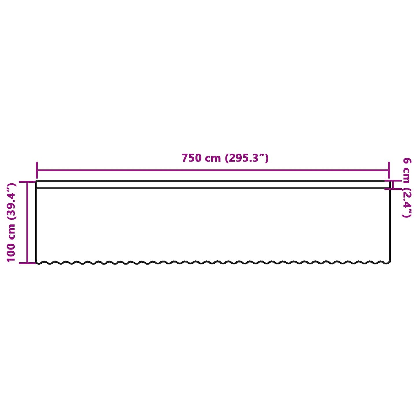 vidaXL Κουρτίνα Δαντέλας με κουρτίνες Λευκό 750 x 100 εκ. Πολυεστέρας