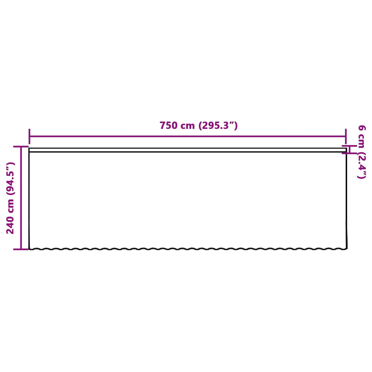 vidaXL Κουρτίνα Δαντέλας Λευκό 750 x 240 εκ. Πολυεστέρας