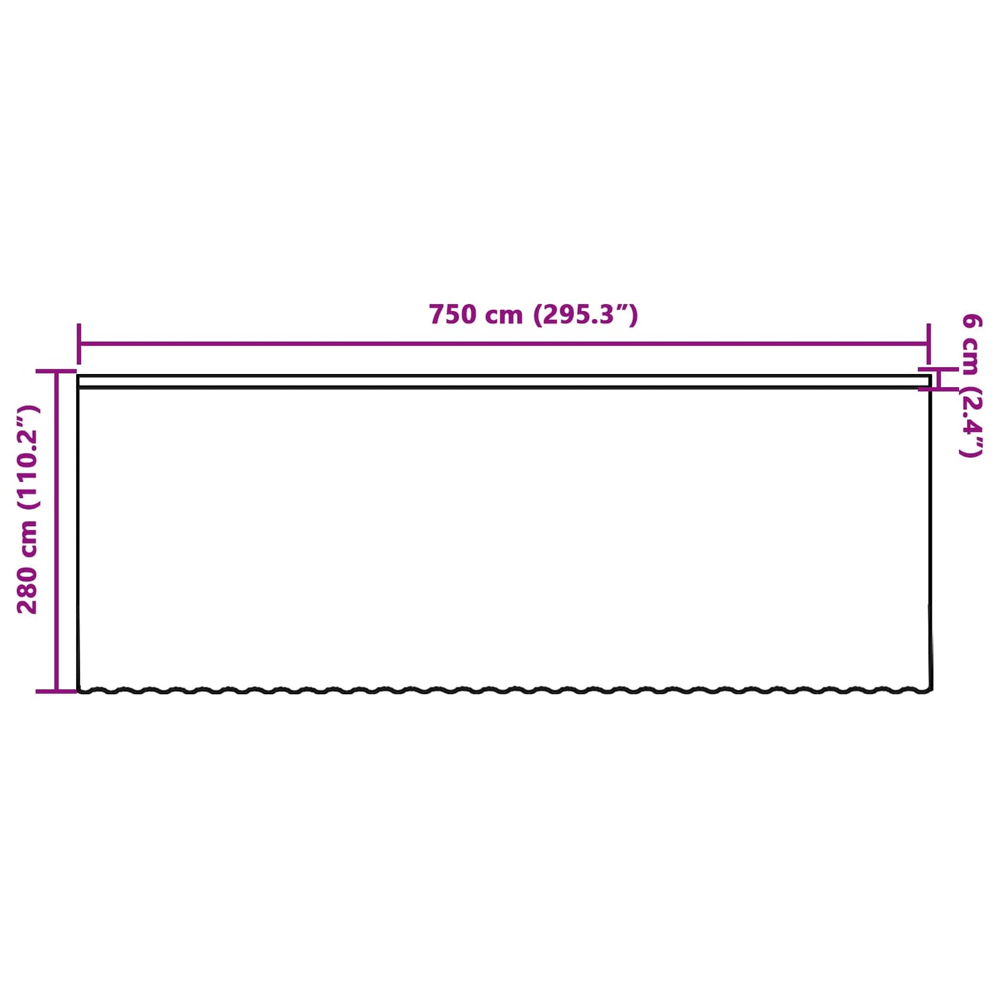 vidaXL Κουρτίνα Δαντέλας με κουρτίνες Λευκό 280 x 750 εκ Πολυεστέρας