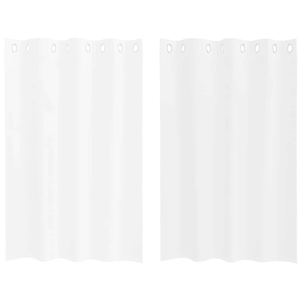 vidaXL Κουρτίνες με κουρτίνες 2 pcs Λευκό 140 x 140 εκ. Πολυεστέρας