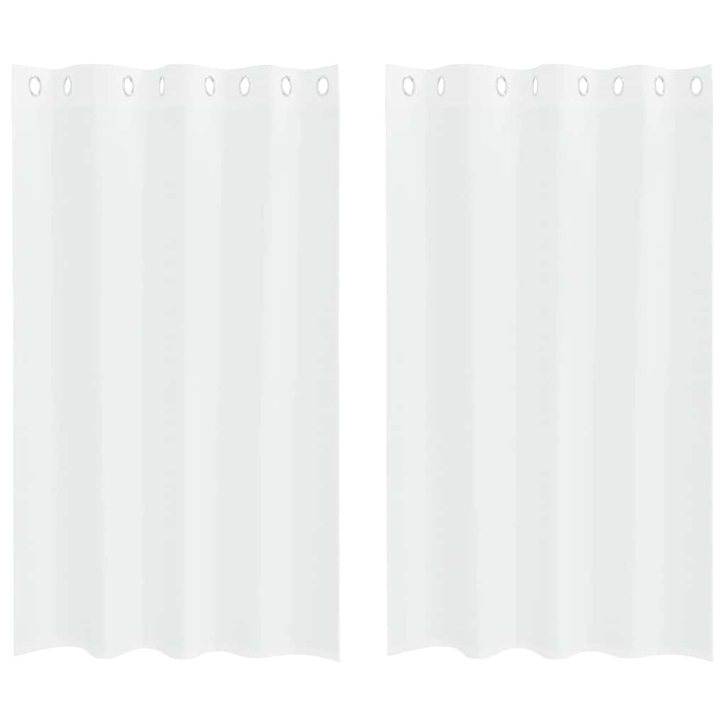 vidaXL Κουρτίνες με κουρτίνες 2 pcs Λευκό 140 x 175 εκ. Πολυεστέρας