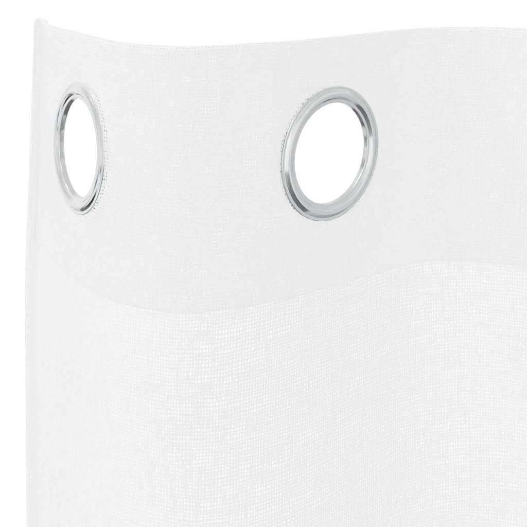 vidaXL Κουρτίνες με κουρτίνες 2 pcs Λευκό 140 x 245 εκ. Πολυεστέρας