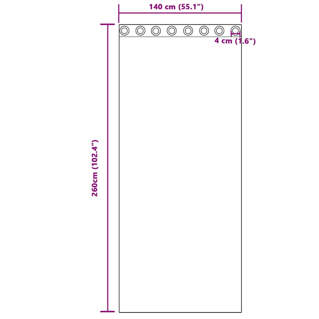 vidaXL Κουρτίνα βυσσινί 2 pcs Λευκό 260 x 140 εκ. Πολυεστέρας