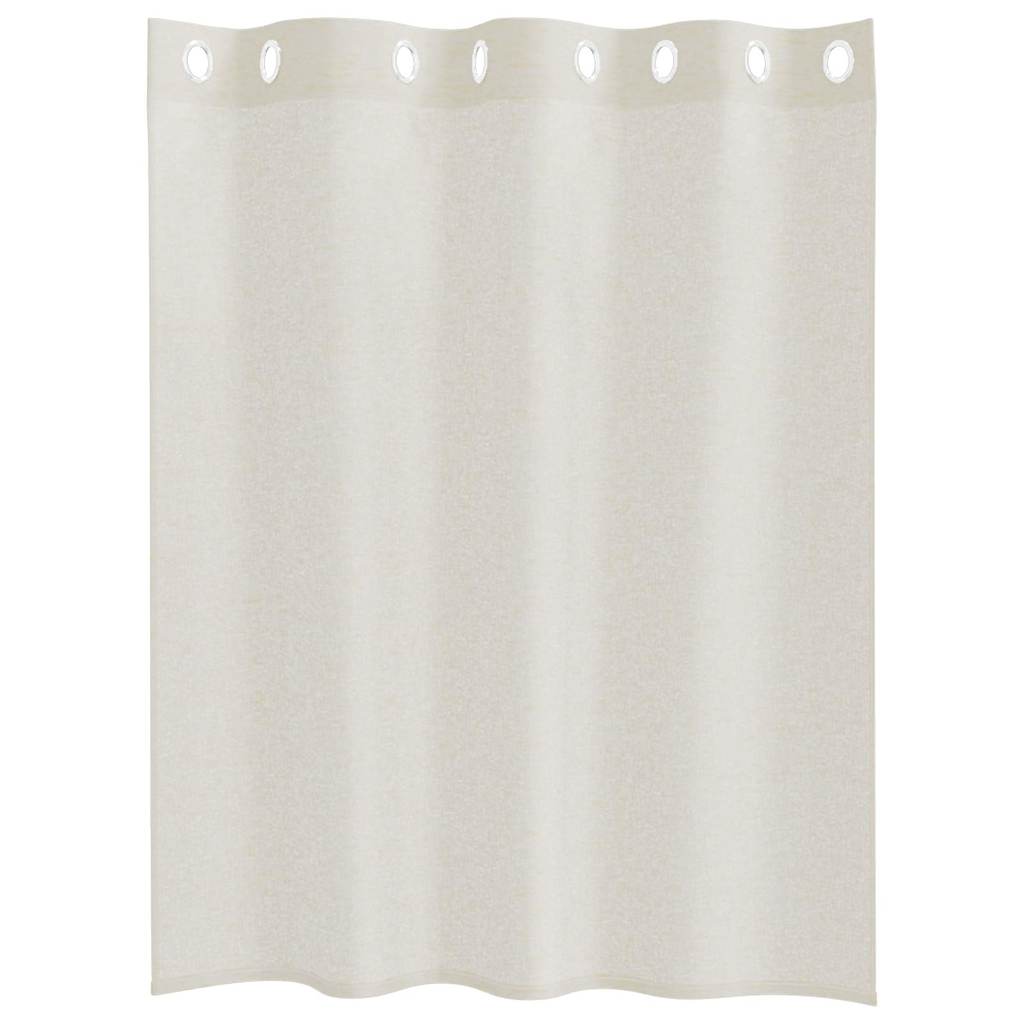 vidaXL Κουρτίνες με κουρτίνες 2 pcs Κρεμ 140 x 140 εκ. Πολυεστέρας