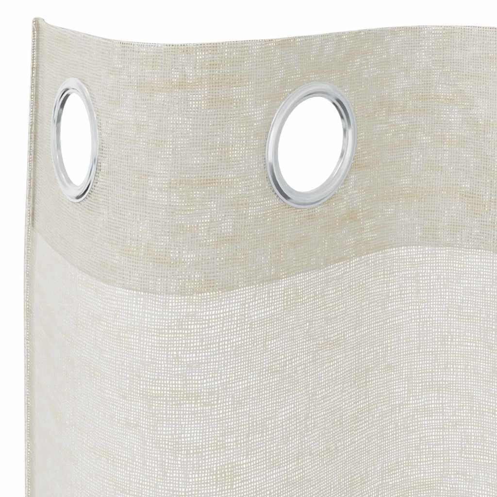 vidaXL Κουρτίνες με κουρτίνες 2 pcs Κρεμ 140 x 245 εκ. Πολυεστέρας