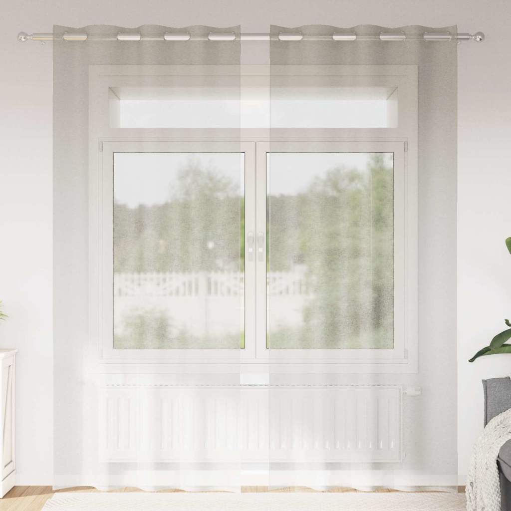 vidaXL Κουρτίνες με κουρτίνες 2 pcs Κρεμ 140 x 245 εκ. Πολυεστέρας