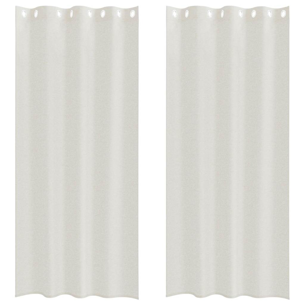 vidaXL Κουρτίνες με κουρτίνες 2 pcs Κρεμ 140 x 245 εκ. Πολυεστέρας