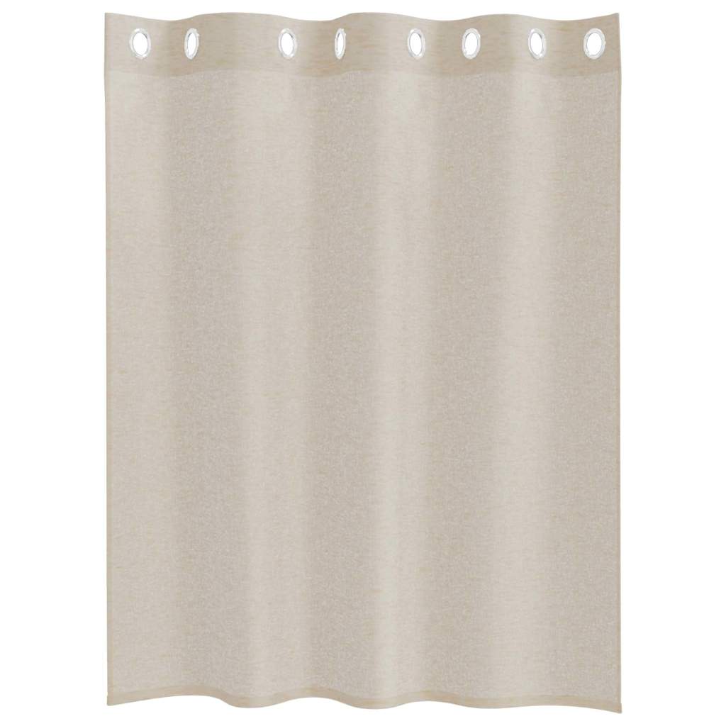 vidaXL Κουρτίνες με κουρτίνες 2 pcs Άμμος 140 x 140 εκ. Πολυεστέρας