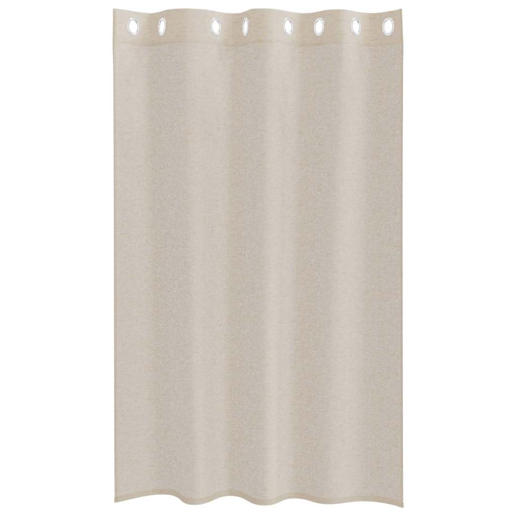vidaXL Κουρτίνες με κουρτίνες 2 pcs Άμμος 140 x 175 εκ. Πολυεστέρας