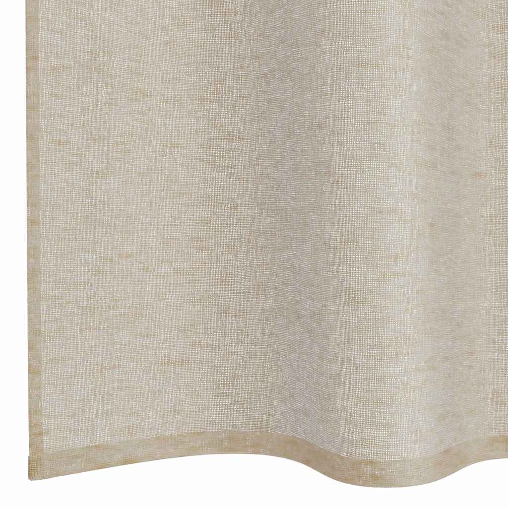 vidaXL Κουρτίνες με κουρτίνες 2 pcs Άμμος 140 x 245 εκ. Πολυεστέρας