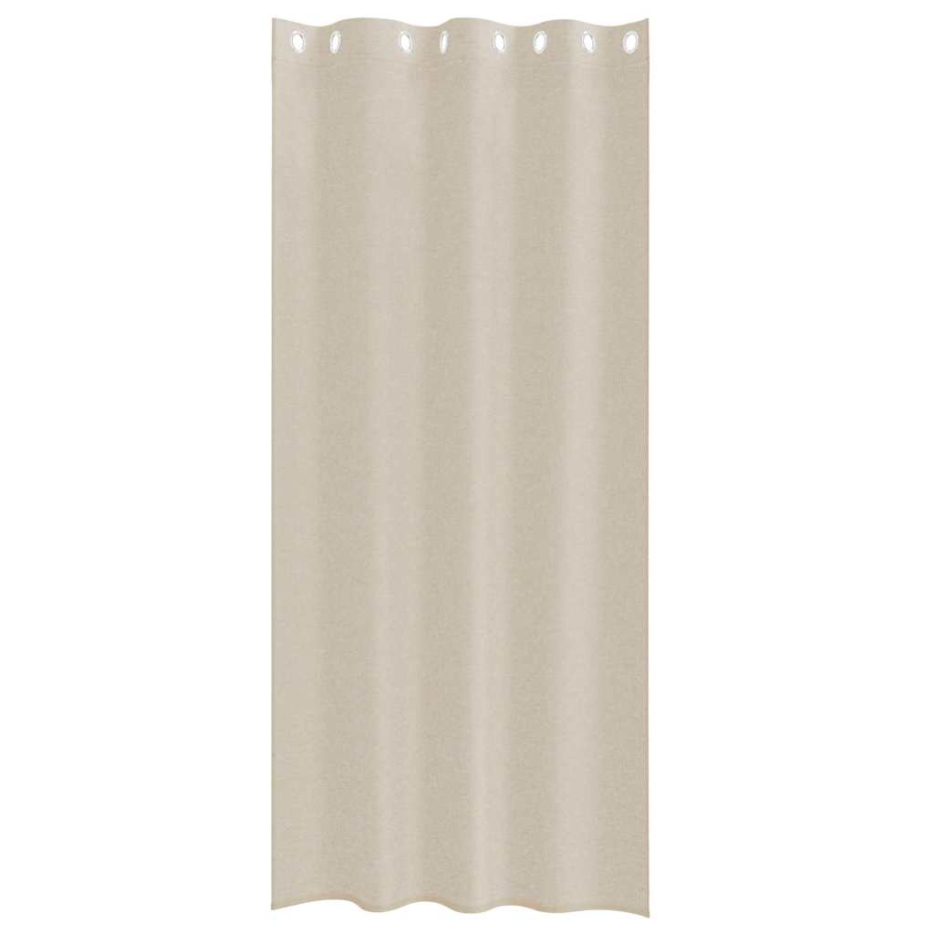 vidaXL Κουρτίνες με κουρτίνες 2 pcs Άμμος 140 x 245 εκ. Πολυεστέρας