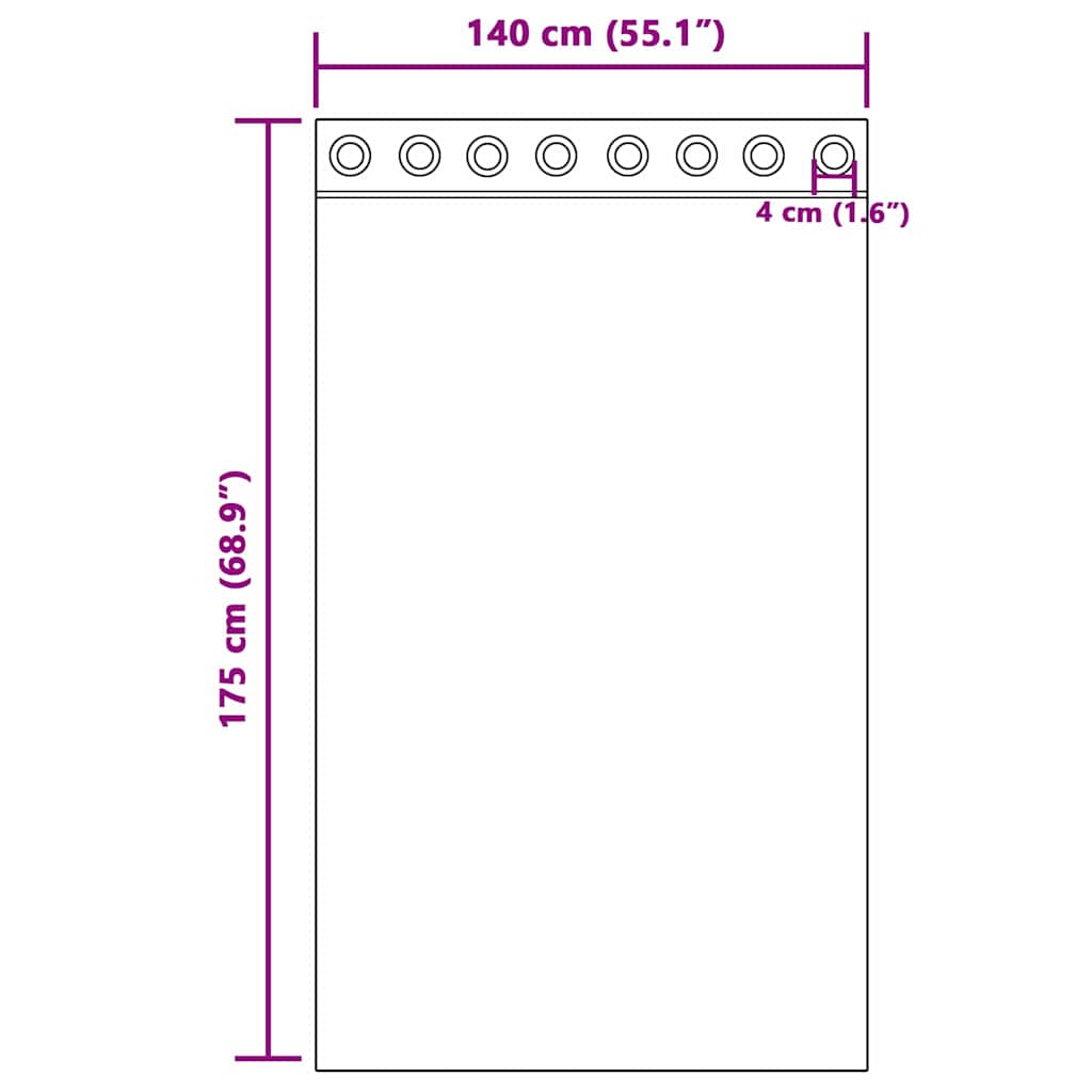vidaXL Κουρτίνες 2 pcs Σκούρο γκρι 140 x 175 εκ. Πολυεστέρας