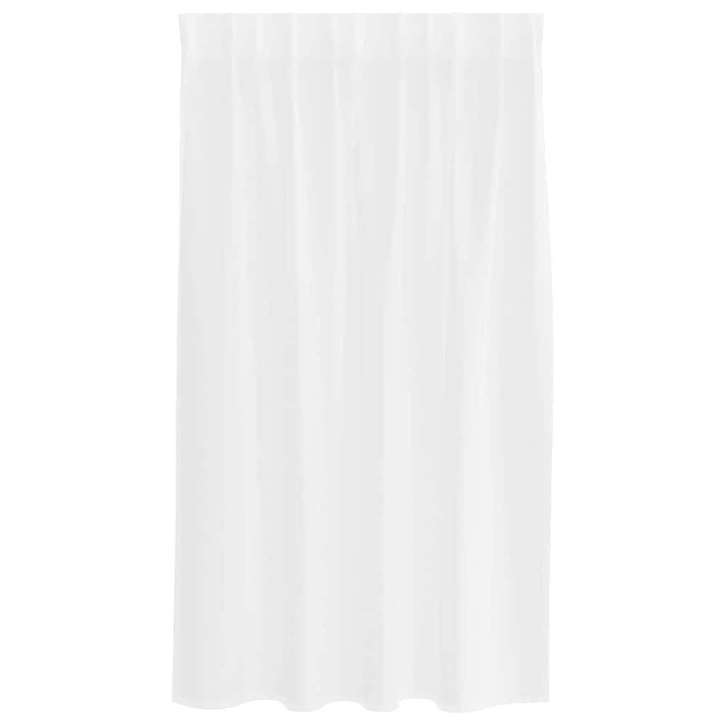 vidaXL Κουρτίνες με κουρτίνες 2 pcs Λευκό 140 x 140 εκ. Πολυεστέρας