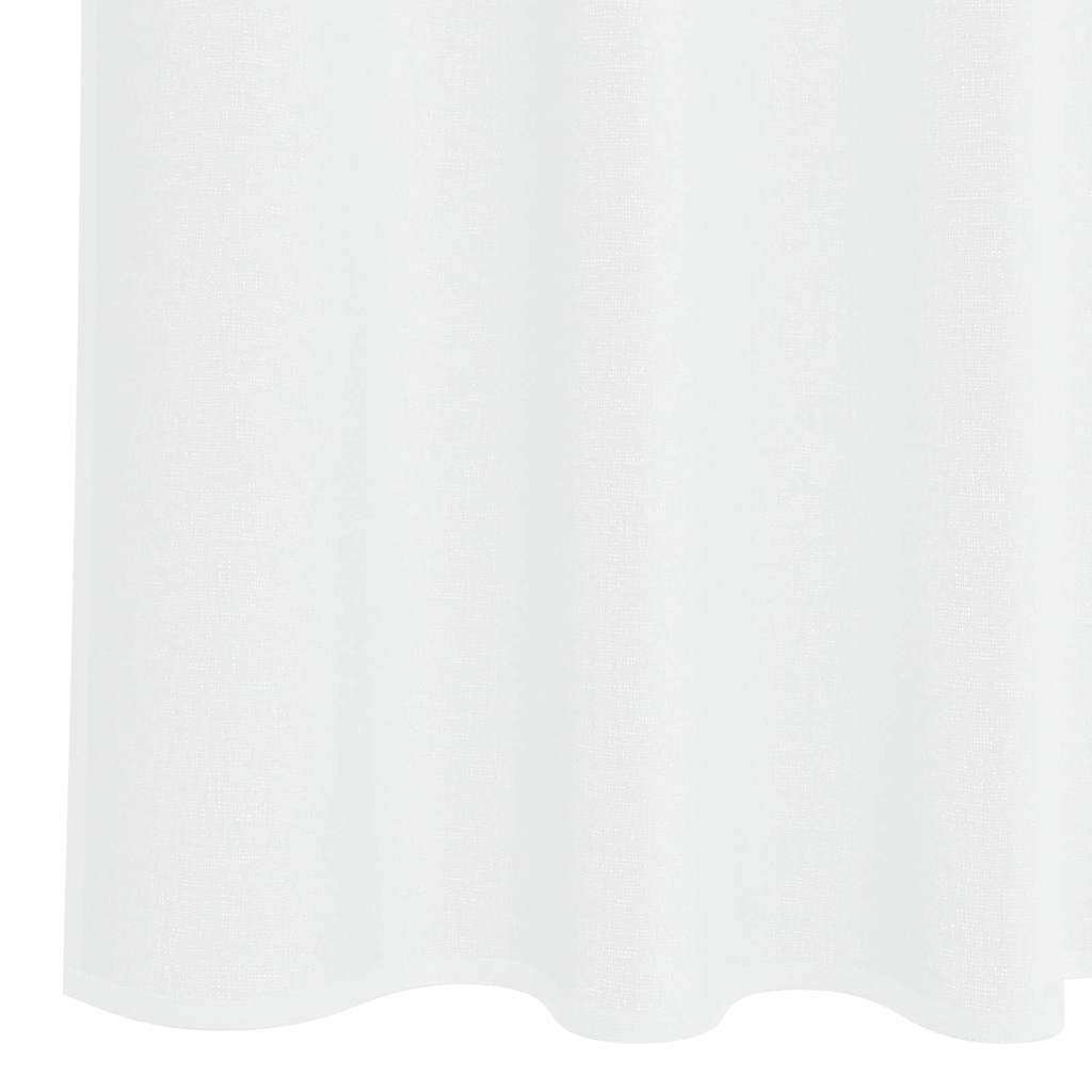 vidaXL Κουρτίνες με κουρτίνες 2 pcs Λευκό 140 x 225 cm Πολυεστέρας