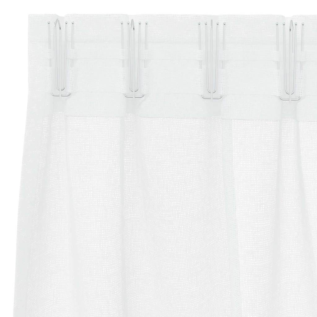 vidaXL Κουρτίνες με κουρτίνες 2 pcs Λευκό 140 x 245 εκ. Πολυεστέρας