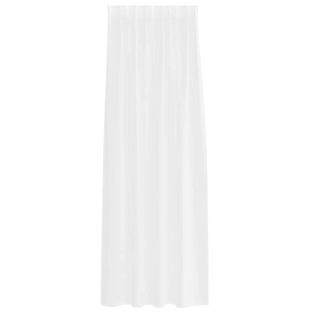 vidaXL Κουρτίνες με κουρτίνες 2 pcs Λευκό 140 x 245 εκ. Πολυεστέρας