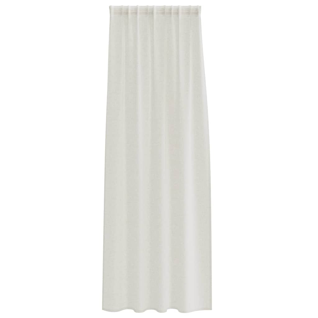vidaXL Κουρτίνες με κουρτίνες 2 pcs Κρεμ 140 x 245 εκ. Πολυεστέρας