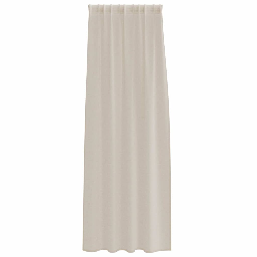 vidaXL Κουρτίνες με κουρτίνες 2 pcs Άμμος 140 x 225 cm Πολυεστέρας