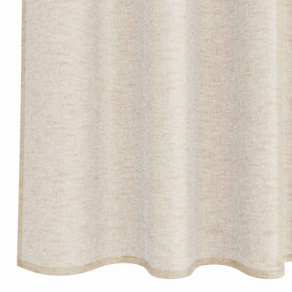 vidaXL Κουρτίνες με κουρτίνες 2 pcs Άμμος 140 x 245 εκ. Πολυεστέρας