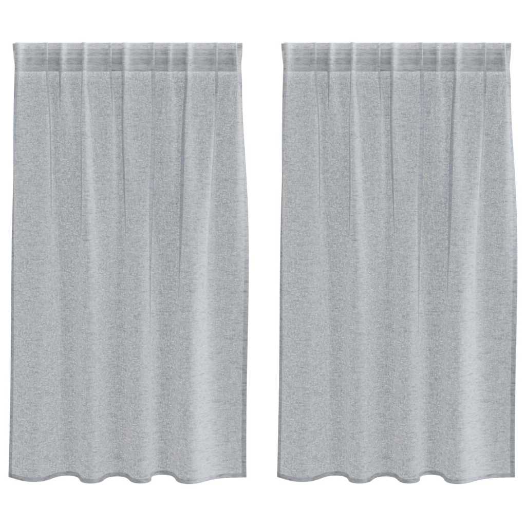 vidaXL Κουρτίνες 2 pcs Σκούρο γκρι 140 x 140 εκ. Πολυεστέρας