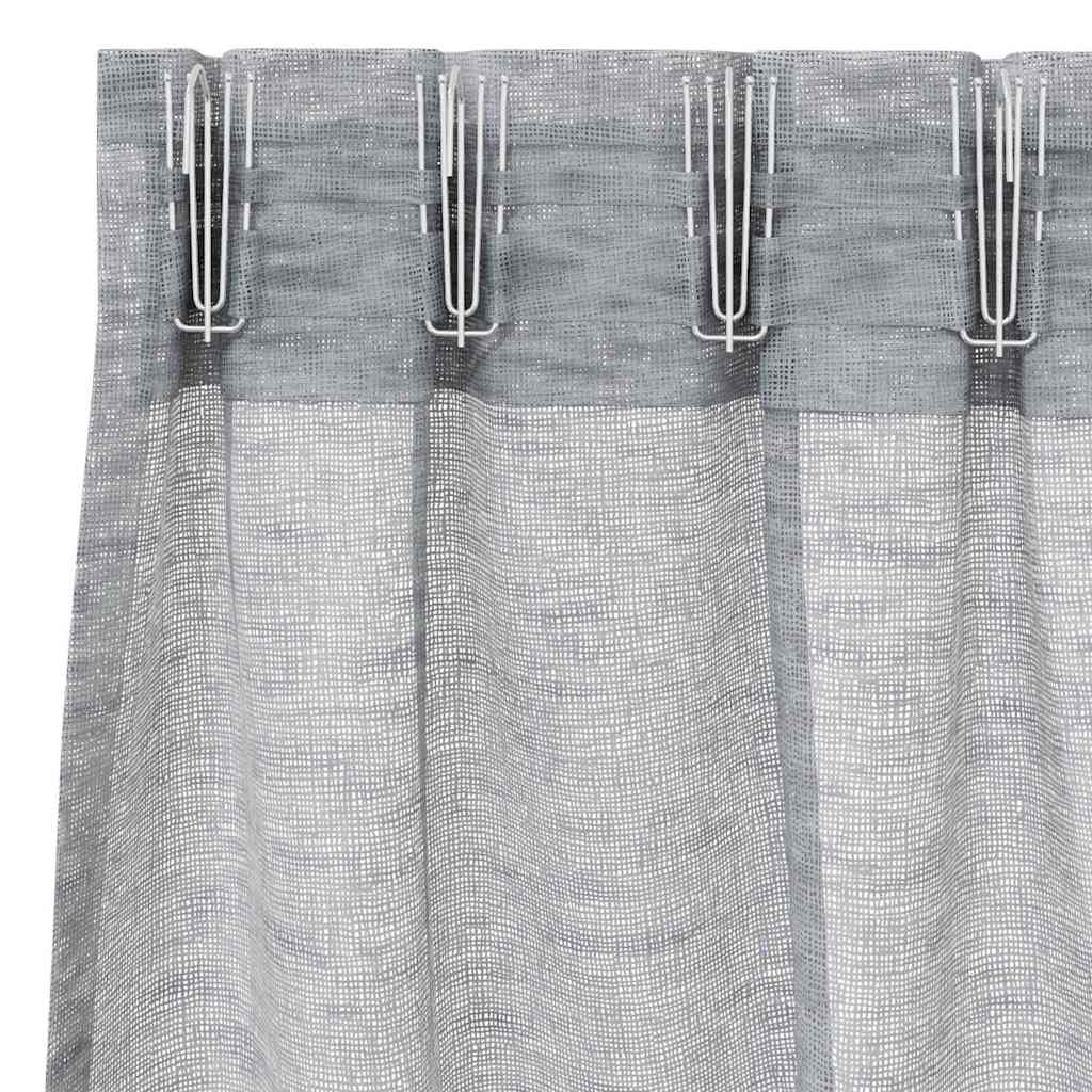 vidaXL Κουρτίνες 2 pcs Σκούρο γκρι 140 x 245 εκ. Πολυεστέρας