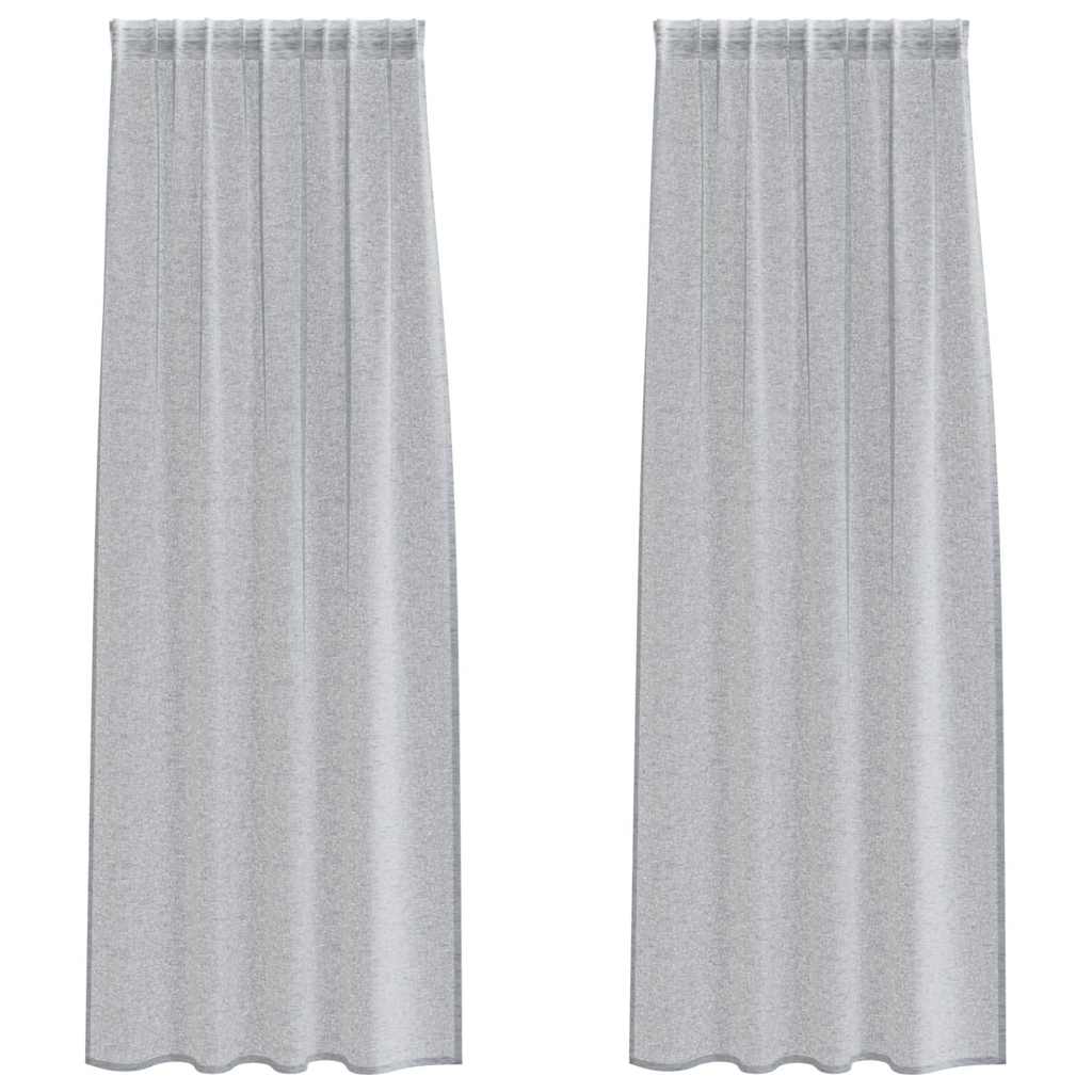 vidaXL Κουρτίνες 2 pcs Σκούρο γκρι 140 x 260 εκ. Πολυεστέρας