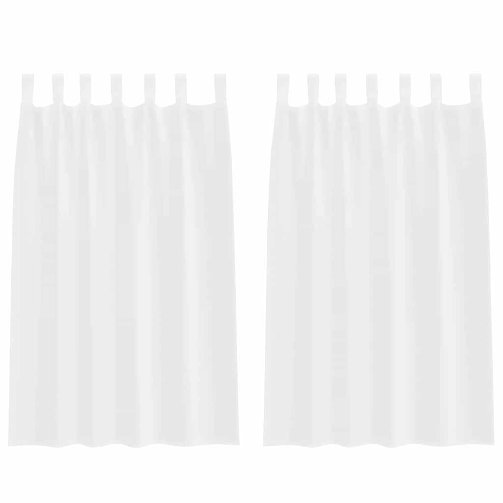 vidaXL Κουρτίνες με κουρτίνες 2 pcs Λευκό 140 x 175 εκ. Πολυεστέρας