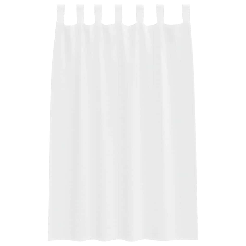 vidaXL Κουρτίνες με κουρτίνες 2 pcs Λευκό 140 x 175 εκ. Πολυεστέρας