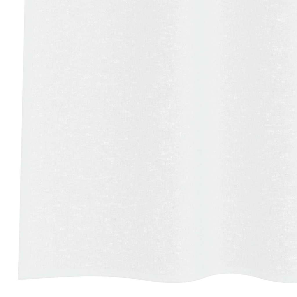 vidaXL Κουρτίνες με κουρτίνες 2 pcs Λευκό 140 x 245 εκ. Πολυεστέρας
