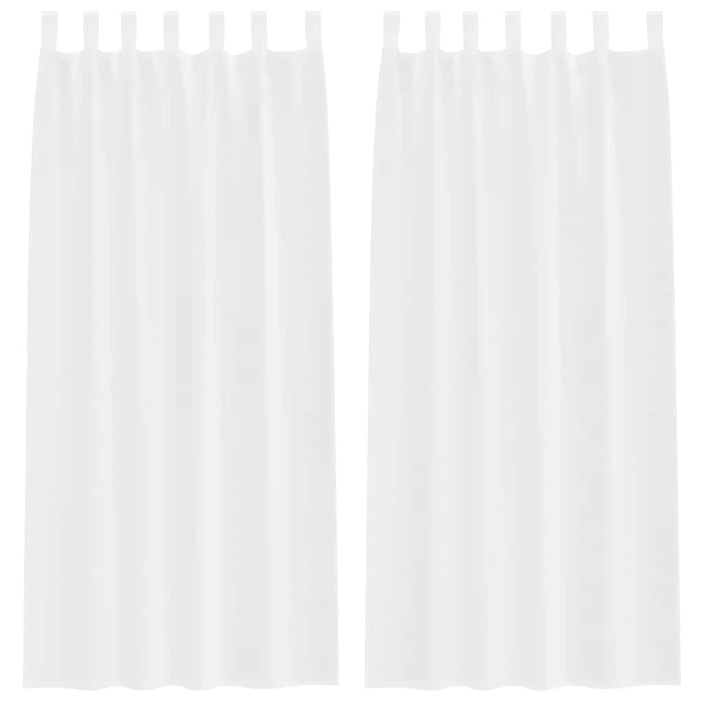vidaXL Κουρτίνες με κουρτίνες 2 pcs Λευκό 140 x 245 εκ. Πολυεστέρας