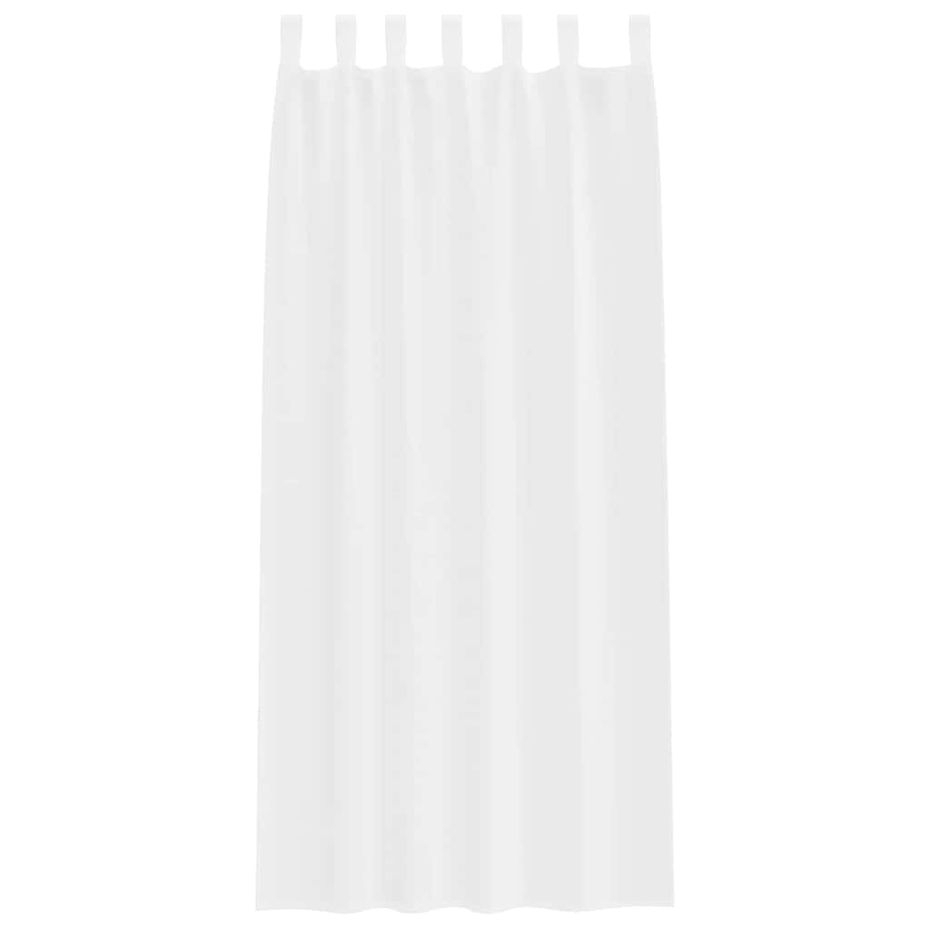 vidaXL Κουρτίνες με κουρτίνες 2 pcs Λευκό 140 x 245 εκ. Πολυεστέρας