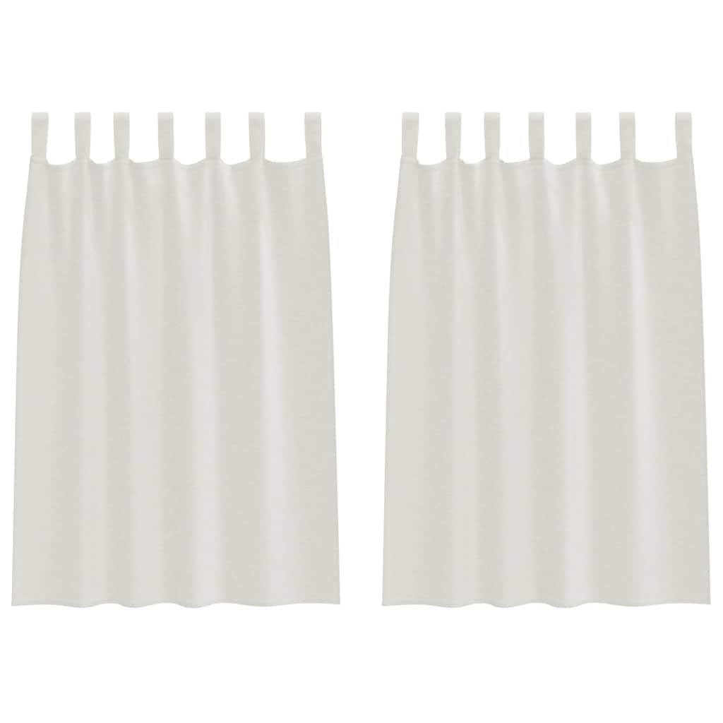 vidaXL Κουρτίνες με κουρτίνες 2 pcs Κρεμ 140 x 140 εκ. Πολυεστέρας