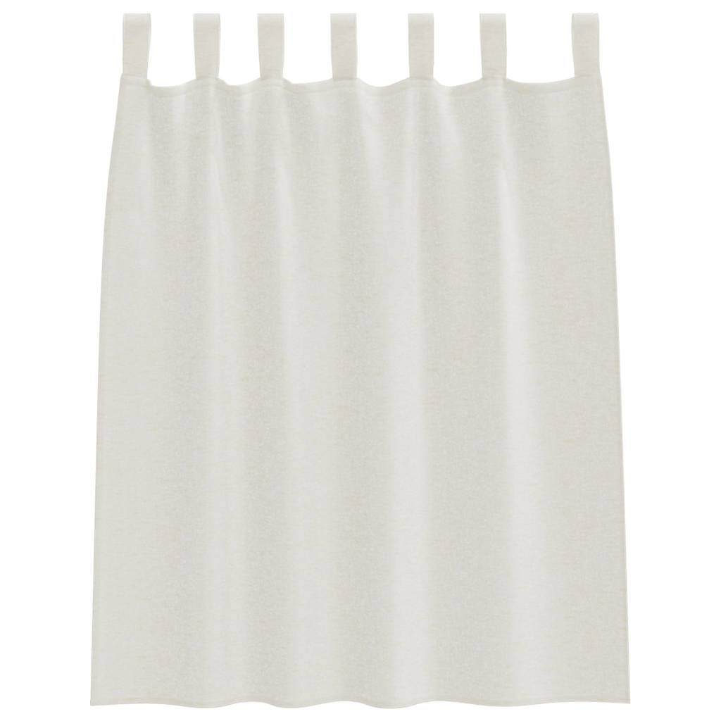 vidaXL Κουρτίνες με κουρτίνες 2 pcs Κρεμ 140 x 140 εκ. Πολυεστέρας