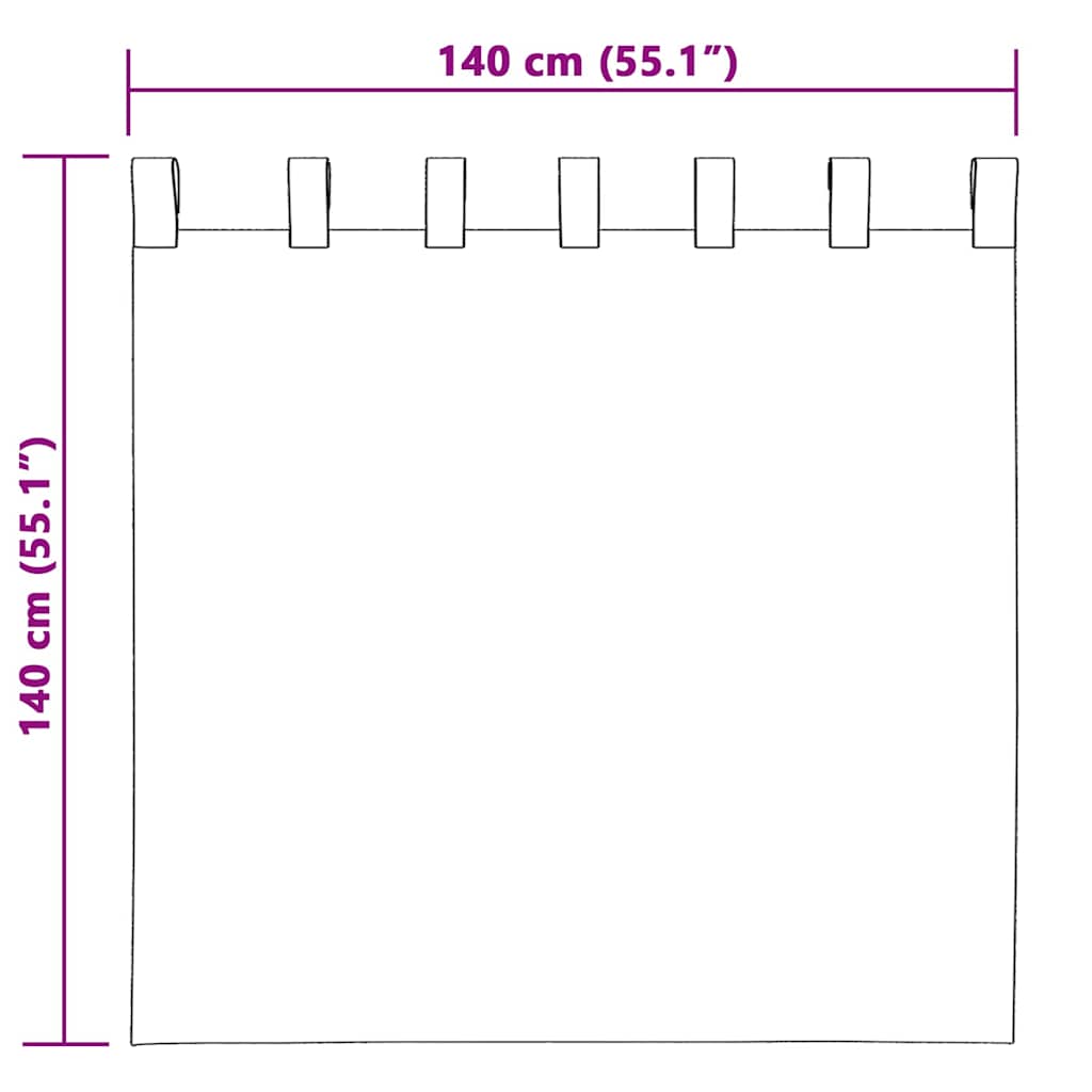 vidaXL Κουρτίνα βυσσινί 2 pcs Κρεμ 140 x 140 cm Πολυεστέρας