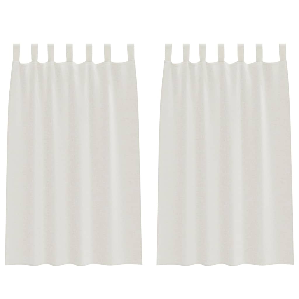 vidaXL Κουρτίνες με κουρτίνες 2 pcs Κρεμ 140 x 175 εκ. Πολυεστέρας
