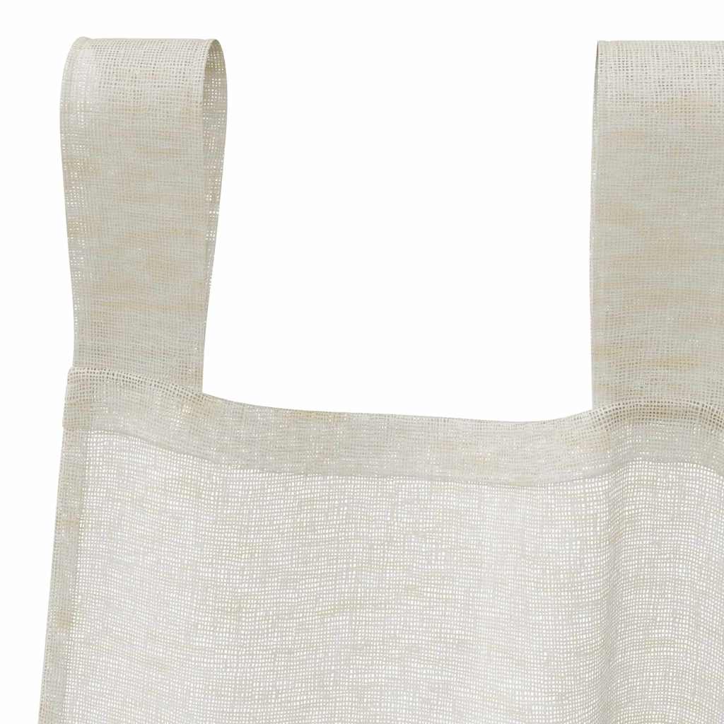 vidaXL Κουρτίνες με κουρτίνες 2 pcs Κρεμ 140 x 225 cm Πολυεστέρας