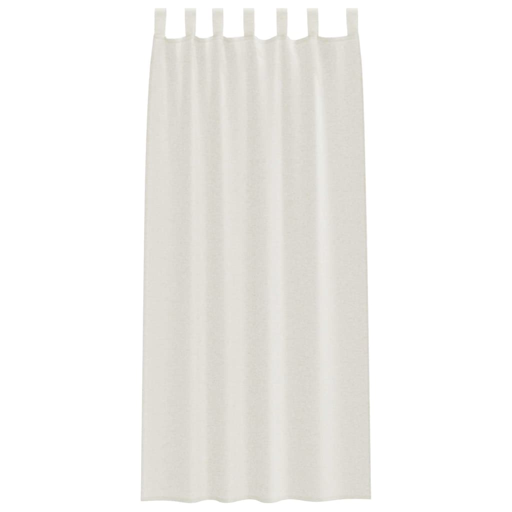 vidaXL Κουρτίνες με κουρτίνες 2 pcs Κρεμ 140 x 225 cm Πολυεστέρας