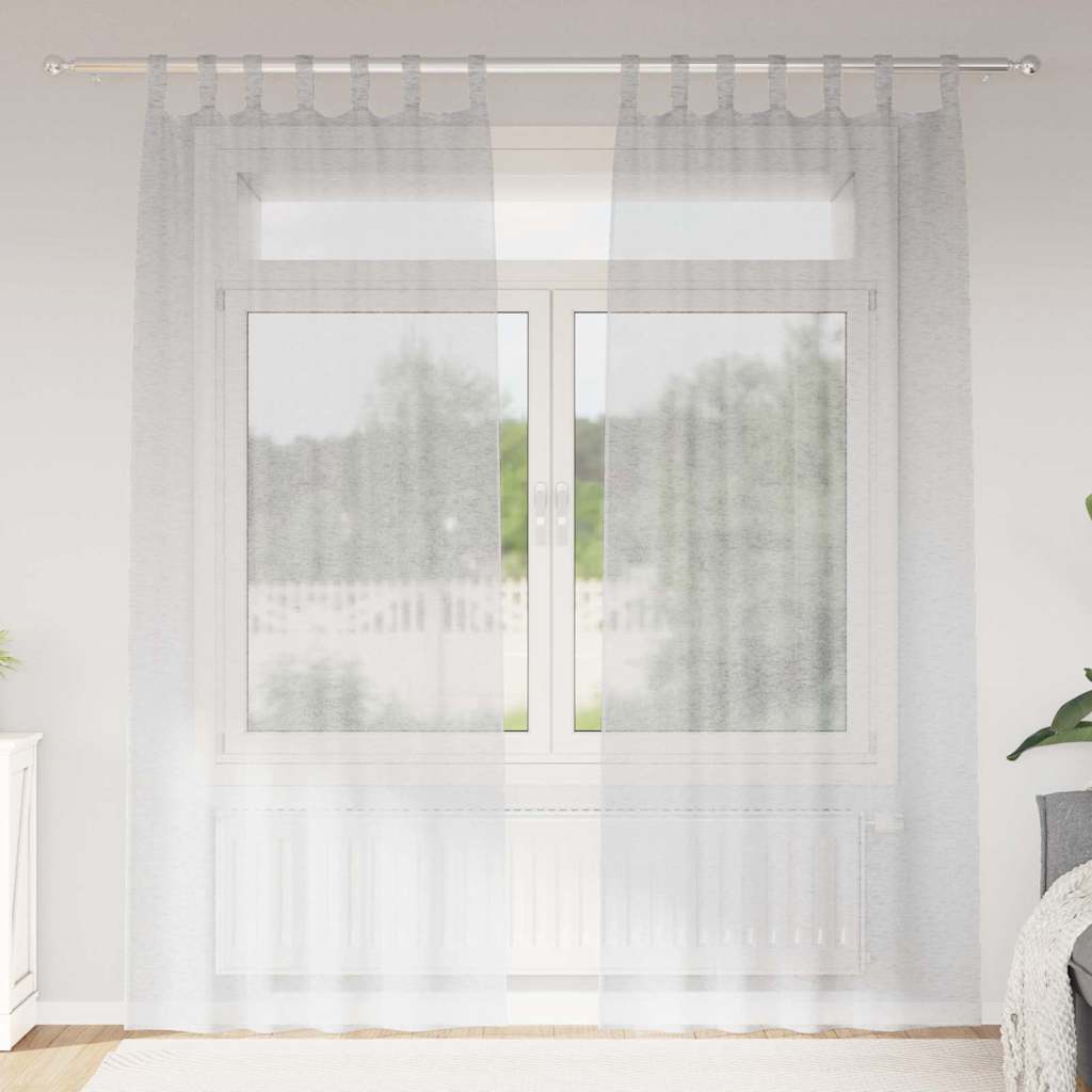 vidaXL Κουρτίνες 2 pcs Ανοιχτό γκρι 140 x 225 cm Πολυεστέρας