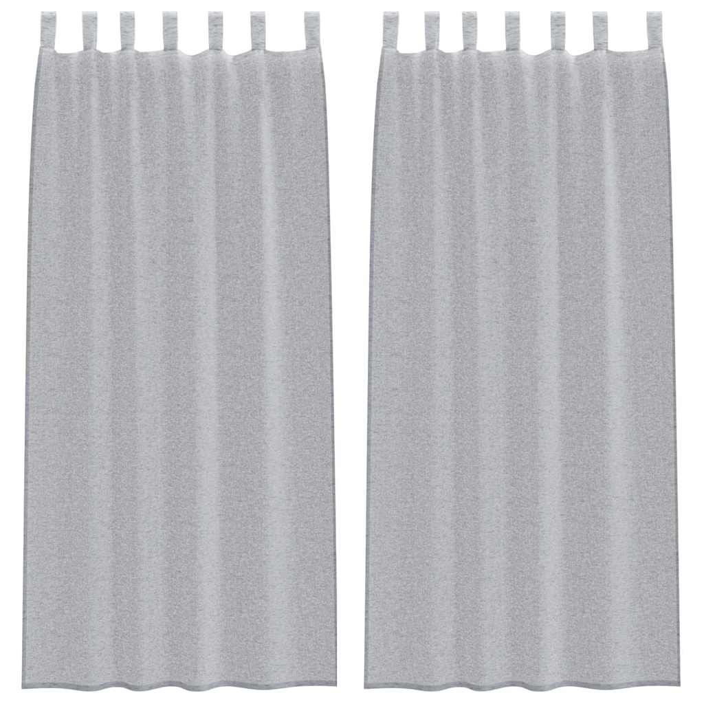 vidaXL Κουρτίνες 2 pcs Σκούρο γκρι 140 x 260 εκ. Πολυεστέρας
