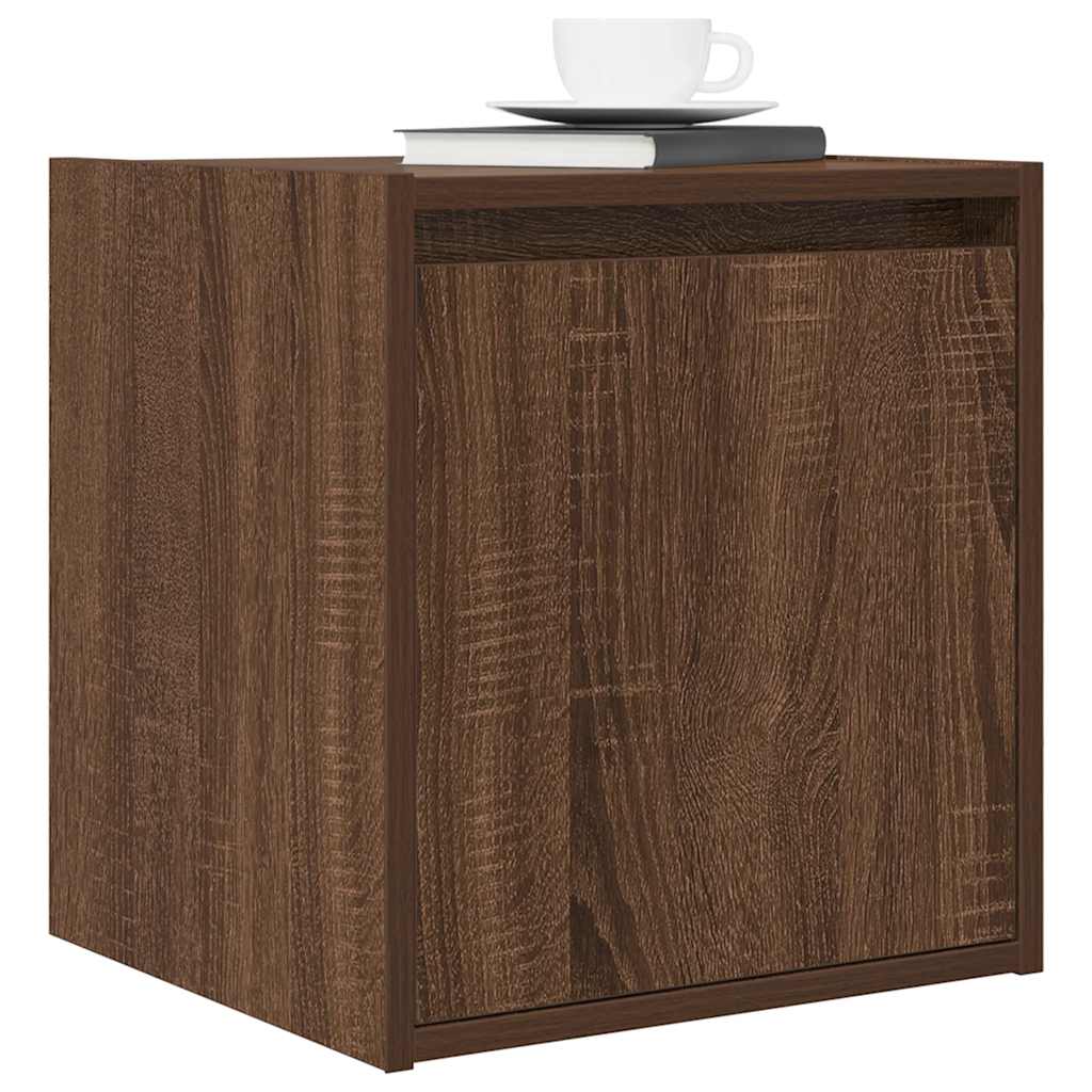 vidaXL Κομοδίνα Επιτοίχια 2 τεμ. Καφέ Δρυς 38x34x40 εκ.