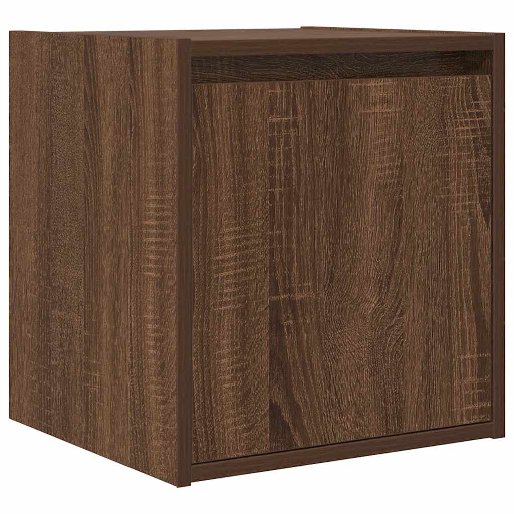 vidaXL Κομοδίνα Επιτοίχια 2 τεμ. Καφέ Δρυς 38x34x40 εκ.
